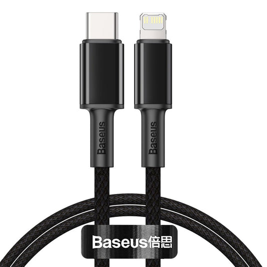 Kabl za Prenos Podataka i Punjenje USB-C - Lightning Baseus High Density Braided, 20W, 1m, Crni CATLGD-01