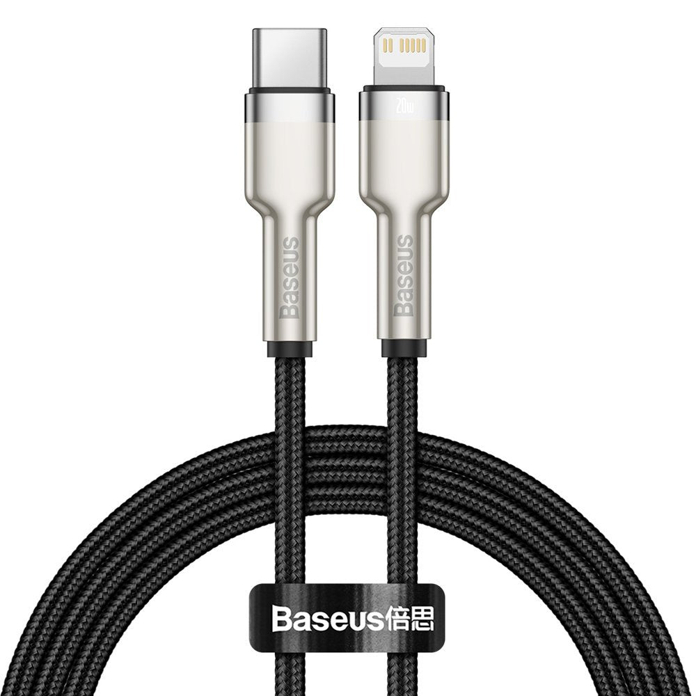 Kabl za Prenos Podataka i Punjenje USB-C - Lightning Baseus Cafule Metal Series, 20W, 1m, Crni CATLJK-A01
