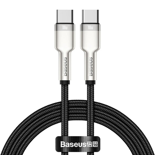 Kabl za prenos podataka i punjenje USB-C - USB-C Baseus Cafule, 100W, 2m, Crni CATJK-D01