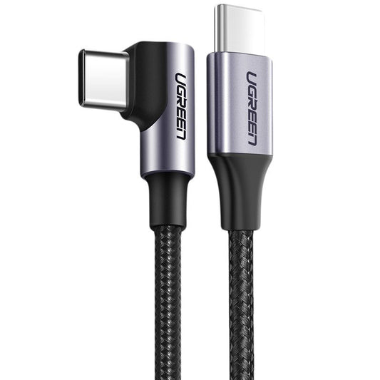 Kabl za Prenos Podataka i Punjenje USB-C - USB-C UGREEN US255 Angled, 60W, 2m, Sivi