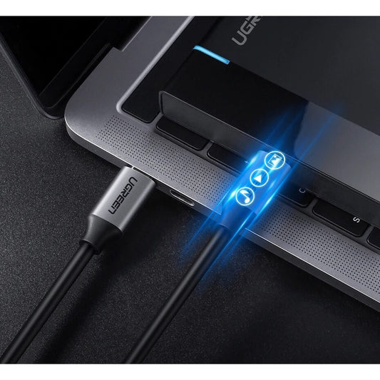 Kabl za Prenos Podataka i Punjenje USB-C - USB-C UGREEN US161, 60W, 1.5m, Sivi