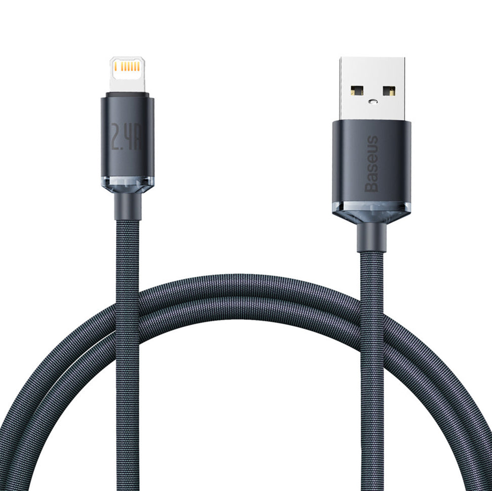 Kabl za podatke i punjenje USB-A - Lightning Baseus Crystal Shine Series, 20W, 1.2m, Crni