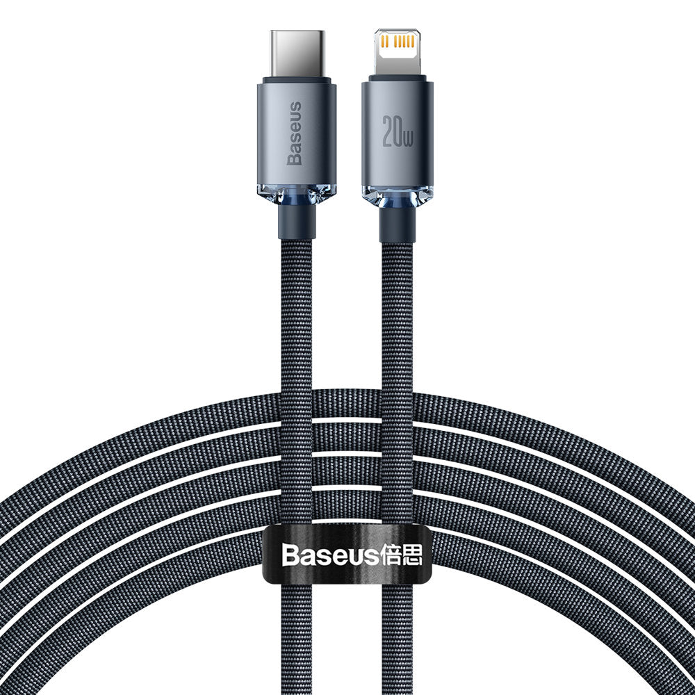 Kabl za Prenos Podataka i Punjenje USB-C - Lightning Baseus Crystal Shine Series, 20W, 2m, Crni CAJY000301