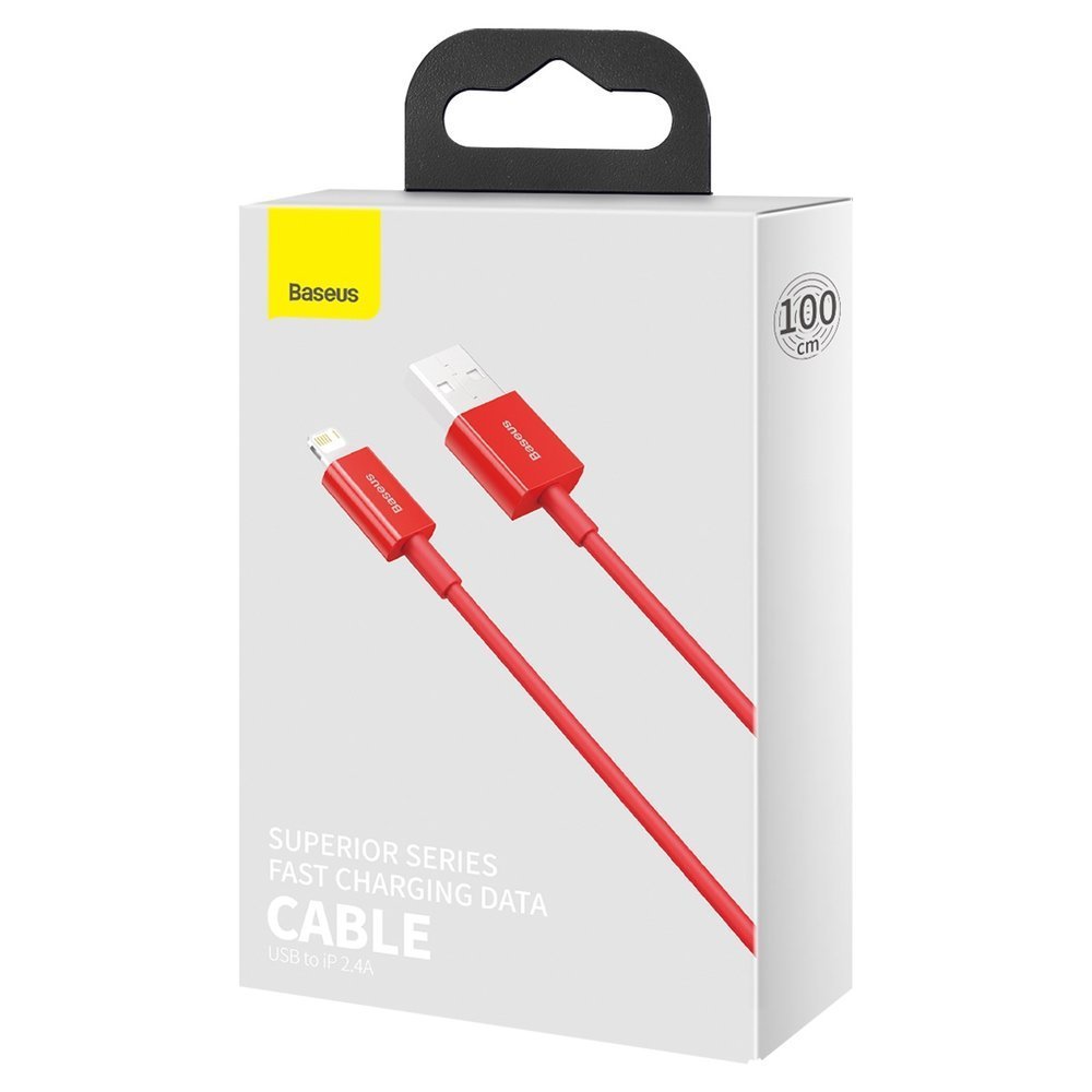 Kabl za Prenos Podataka i Punjenje USB-A - Lightning Baseus Superior Series, 20W, 1m, Crveni CALYS-A09