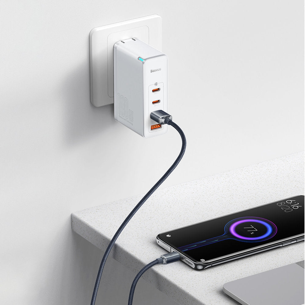 Kabl za Prenos Podataka i Punjenje USB-A - USB-C Baseus Crystal Shine Series, 100W, 2m, Crni CAJY000501