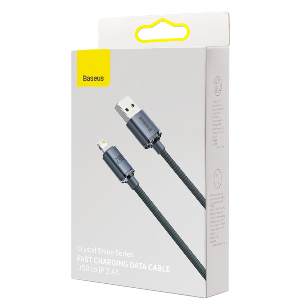 Kabl za Prenos Podataka i Punjenje USB-A - Lightning Baseus Crystal Shine Series, 18W, 2m, Crni CAJY000101