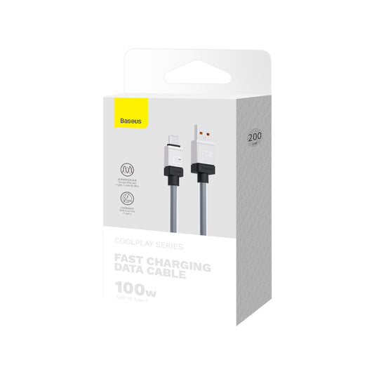 Kabl za prenos podataka i punjenje USB-A - USB-C Baseus CoolPlay, 100W, 2m, Crni CAKW000701