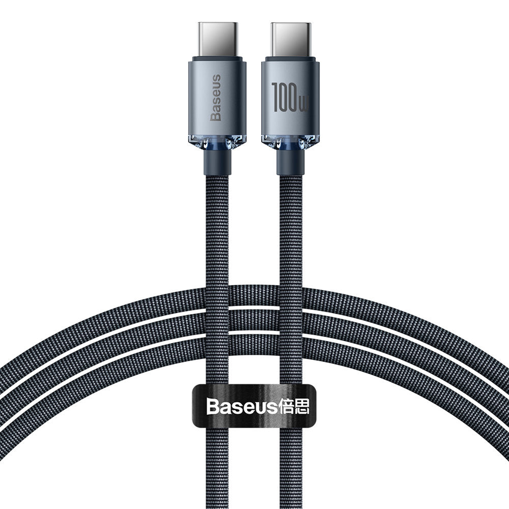 Kabl za Prenos Podataka i Punjenje USB-C - USB-C Baseus Crystal Shine Series, 100W, 2m, Crni CAJY000701