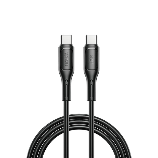 Kabl za Prenos Podataka i Punjenje USB-C - USB-C WiWu Wi-C043E Starlink, 60W, 1m, Crni