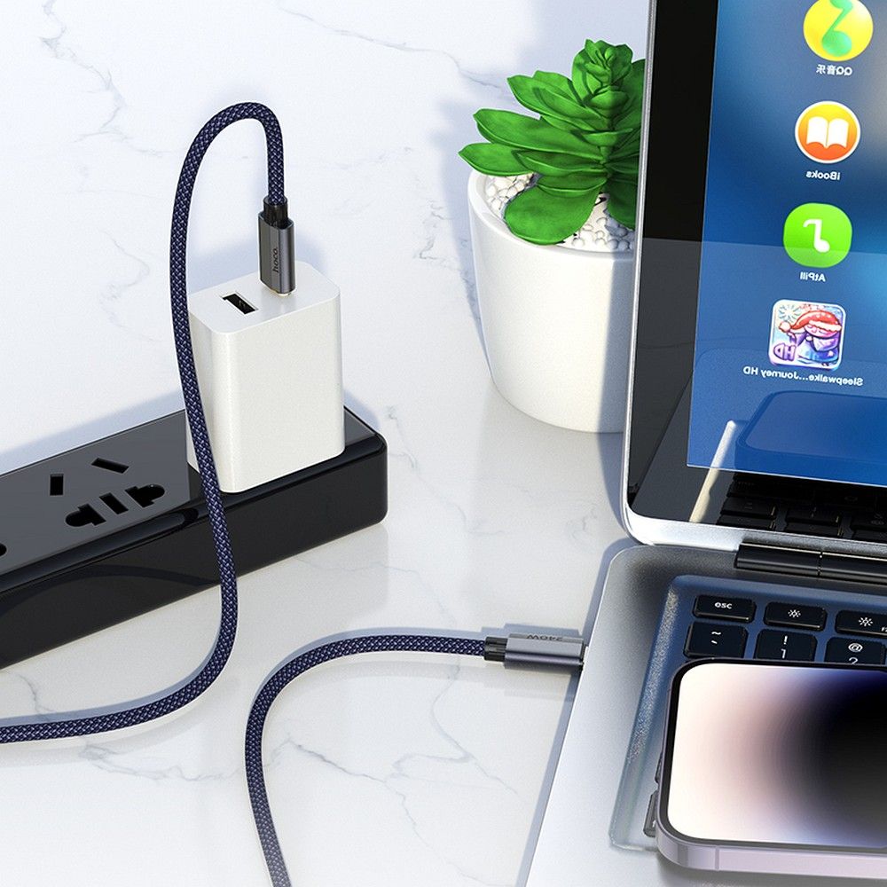 Kabl za podatke i punjenje USB-C - USB-C HOCO U134, 240W, 1.8m, Tamnoplavi