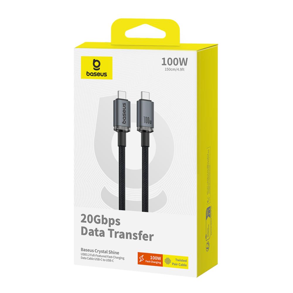 Kabl za podatke i punjenje USB-C - USB-C Baseus Crystal Shine Series, 100W, 1.5m, Crni P10318204111-00