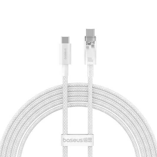Kabl za podatke i punjenje USB-C - USB-C Baseus Explorer, 100W, 2m, Beli P10319703221-01