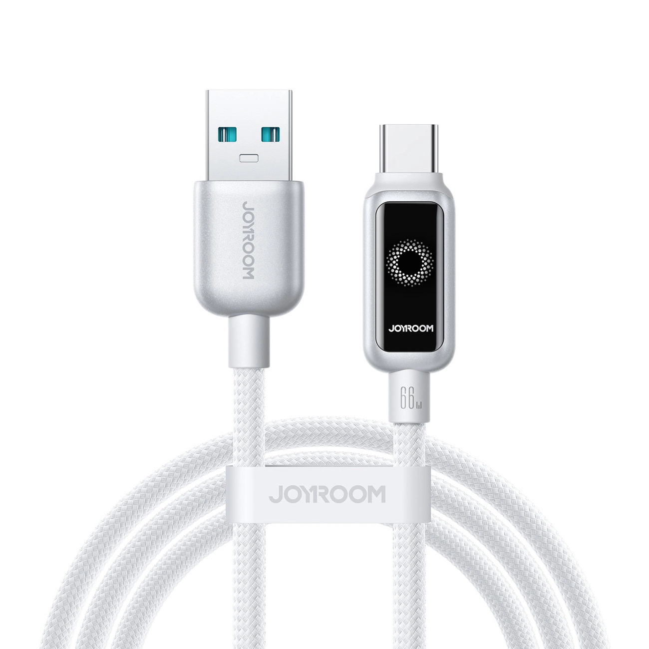 Kabl za prenos podataka i punjenje USB-A - USB-C Joyroom S-A55 StarFlight Display, 66W, 1.2m, Beli