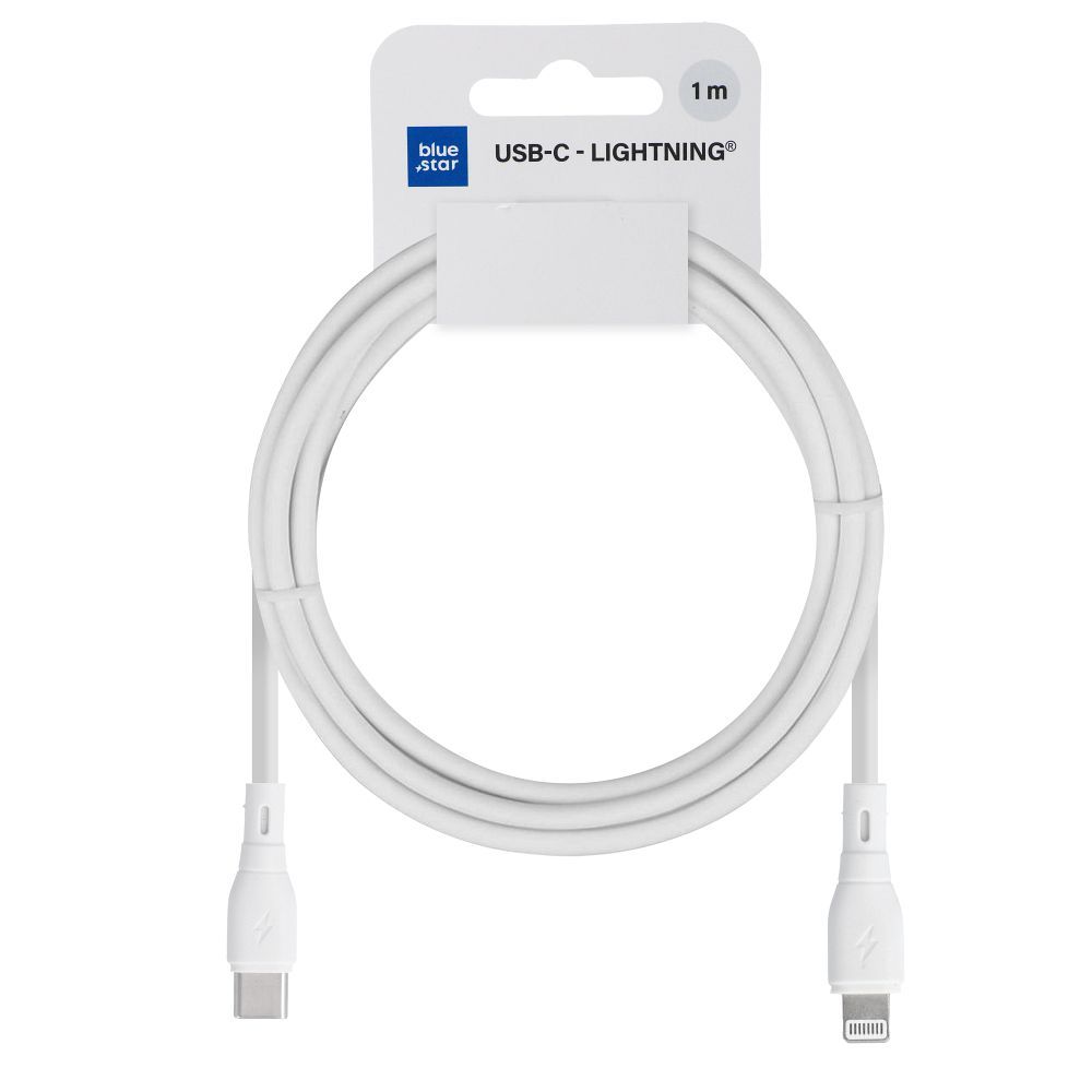 Kabl za podatke i punjenje USB-C - Lightning Blue Star Eco, 27W, 1m, Beli