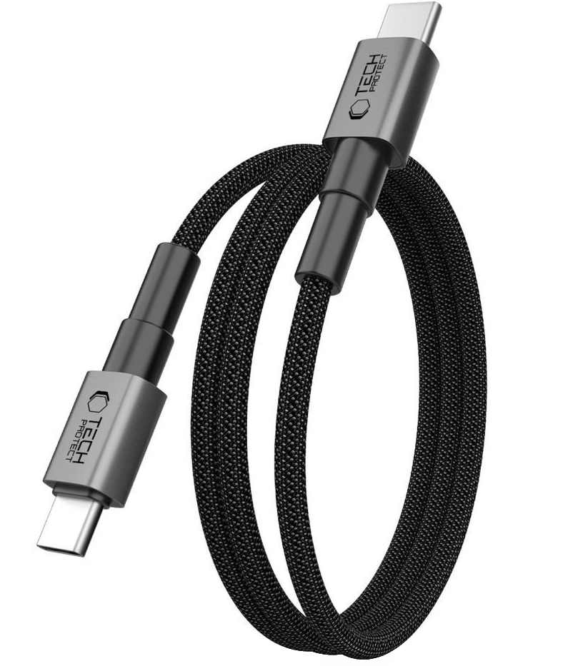 Kabl za podatke i punjenje USB-C - USB-C Tech-Protect Ultraboost DNA MagTwist, 100W, 1m, Sivi
