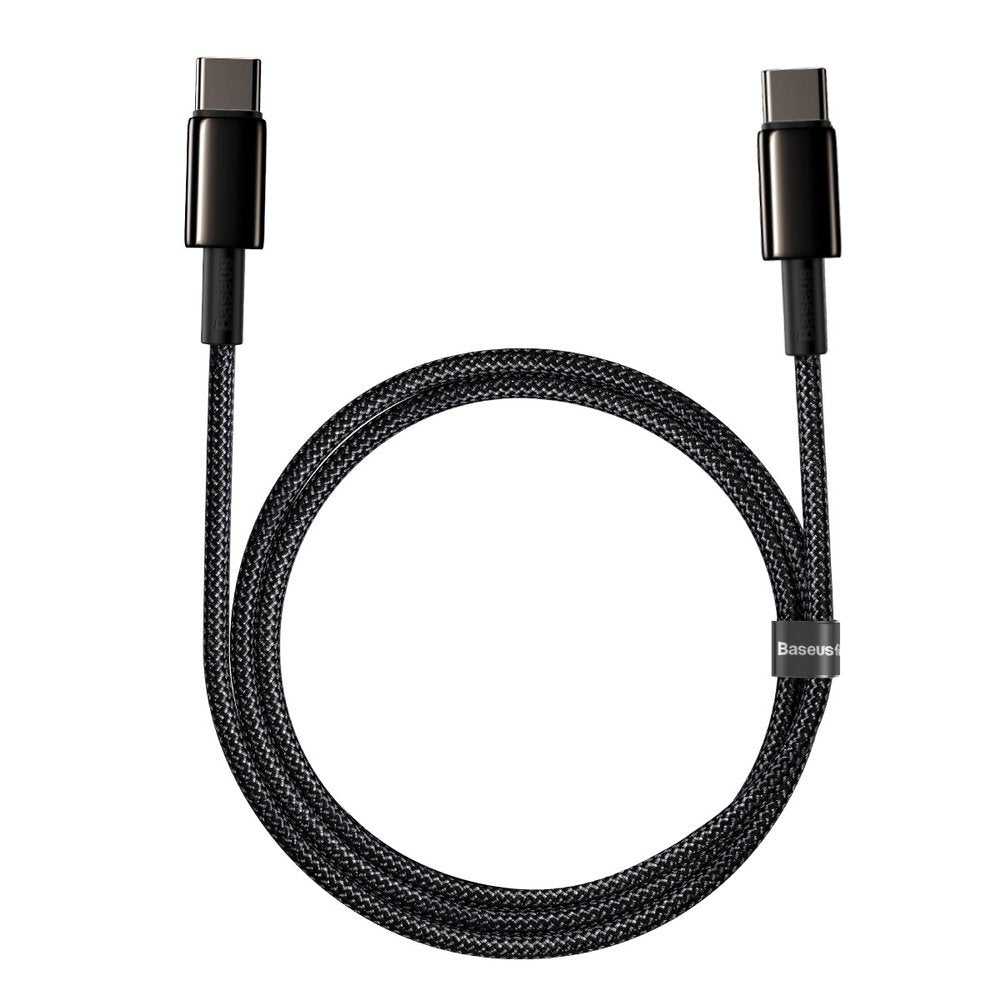 Kabl za Prenos Podataka i Punjenje USB-C - USB-C Baseus Tungsten Gold, 100W, 2m, Crni CATWJ-A01