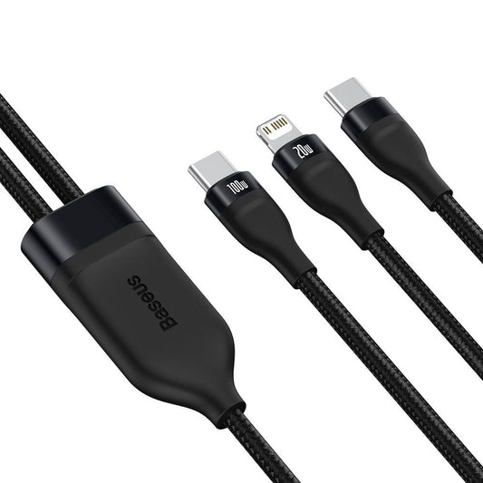 Kabl za prenos podataka i punjenje USB-C - Lightning / USB-C Baseus Flash Series 2in1, 100W, 1.2m, Crni CA1T2-F01
