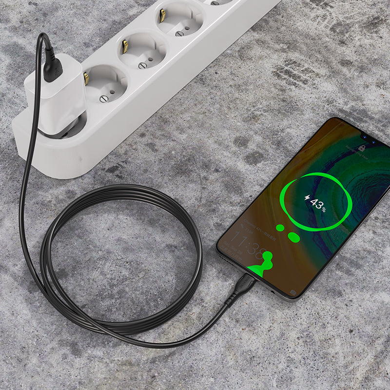 Kabl za prenos podataka i punjenje USB-A - USB-C Borofone BX51 Triumph, 20W, 1m, Crni