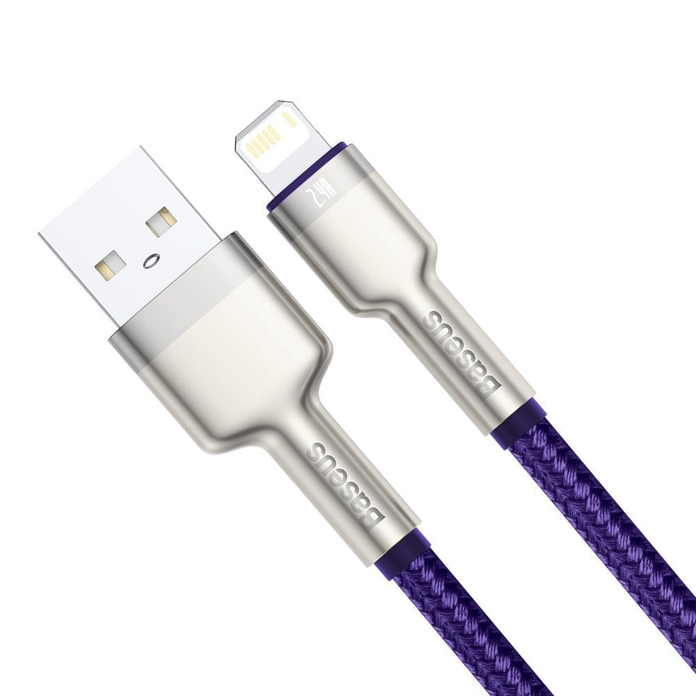 Kabl za podatke i punjenje USB-A - Lightning Baseus Cafule Metal Series, 18W, 2m, Ljubičasti CALJK-B05