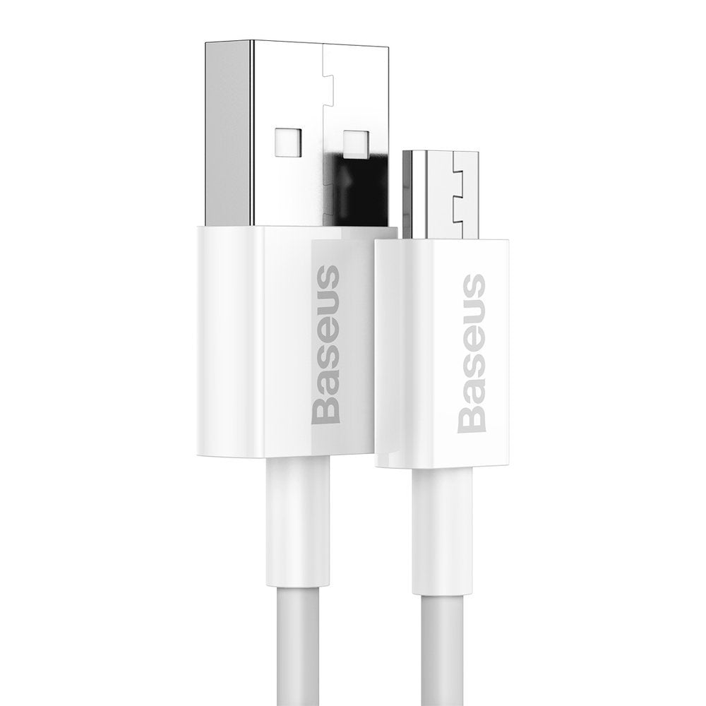 Kabl za prenos podataka i punjenje USB-A - microUSB Baseus Superior Series, 18W, 2m, Beli CAMYS-A02
