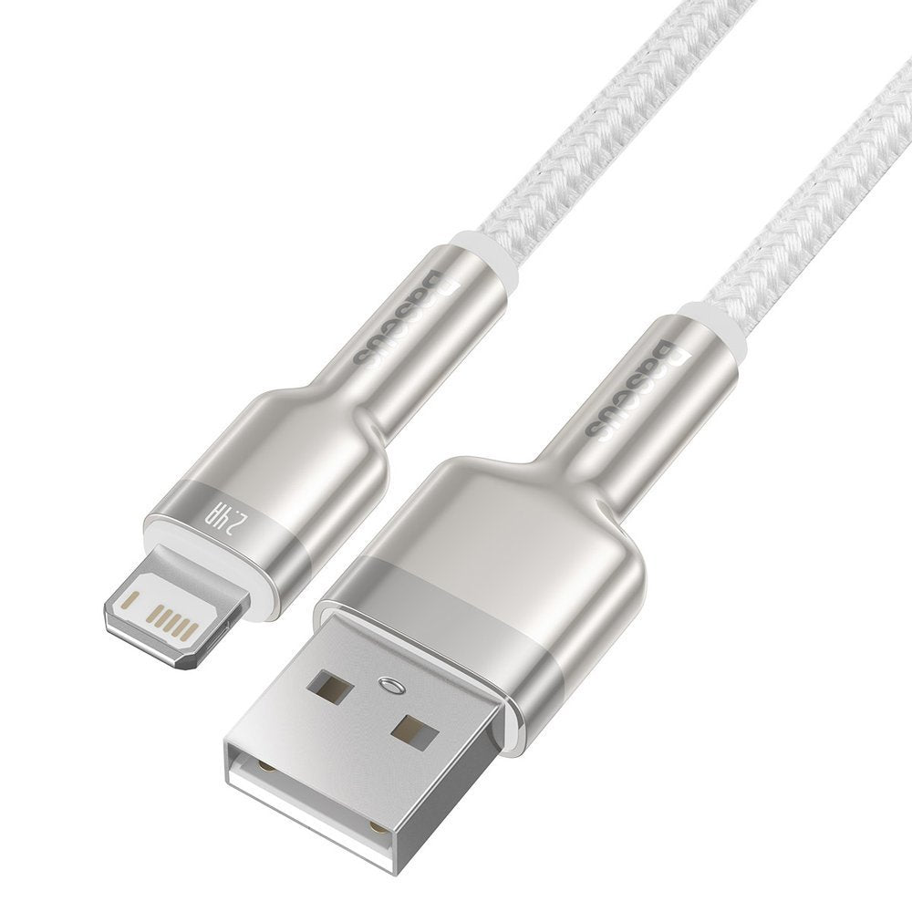 Kabl za Prenos Podataka i Punjenje USB-A - Lightning Baseus Cafule Metal Series, 18W, 1m, Beli CALJK-A02