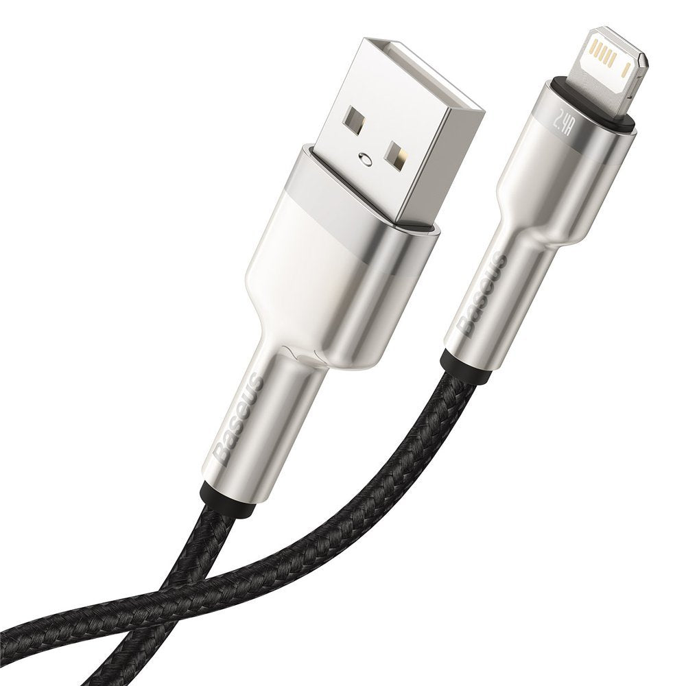 Kabl za prenos podataka i punjenje USB-A - Lightning Baseus Cafule Metal Series, 18W, 0.25m, Crni CALJK-01