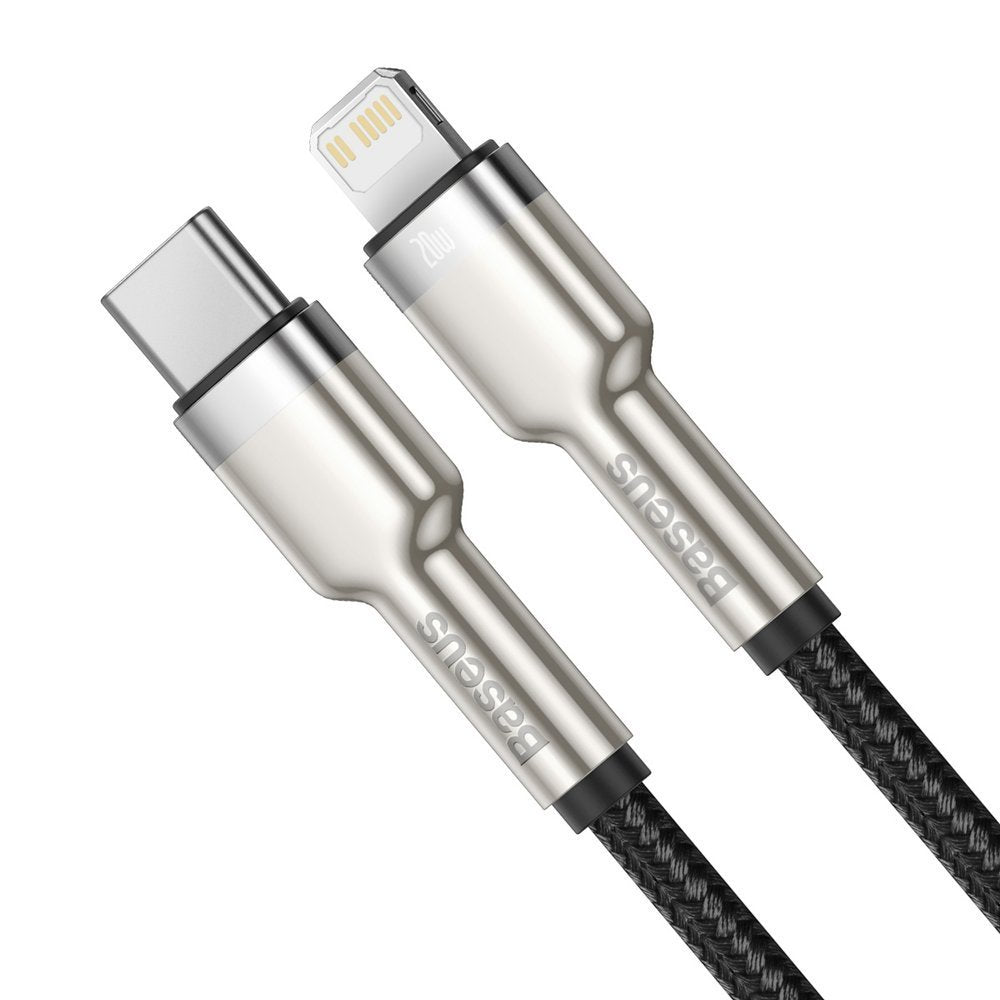 Kabl za Prenos Podataka i Punjenje USB-C - Lightning Baseus Cafule Metal Series, 20W, 1m, Crni CATLJK-A01