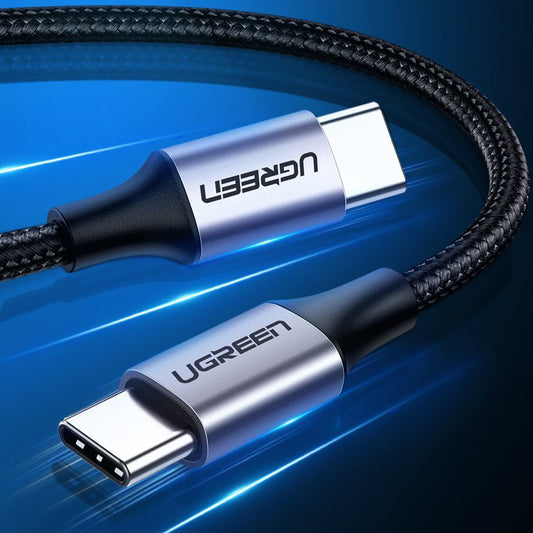 Kabl za prenos podataka i punjenje USB-C - USB-C UGREEN US261, 60W, 1m, Siva