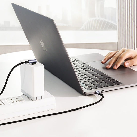 Kabl za Prenos Podataka i Punjenje USB-C - USB-C UGREEN US255 Angled, 60W, 1m, Sivi