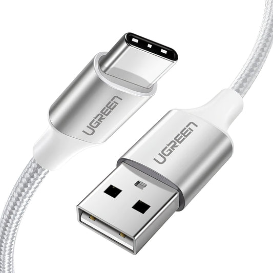 Kabl za prenos podataka i punjenje USB-A - USB-C UGREEN US288, 18W, 2m, Bela