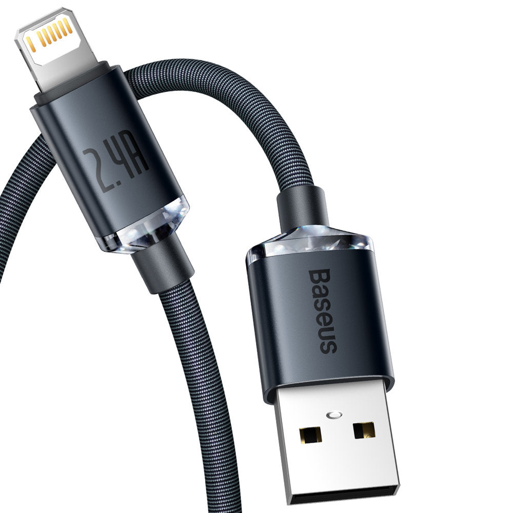 Kabl za podatke i punjenje USB-A - Lightning Baseus Crystal Shine Series, 20W, 1.2m, Crni