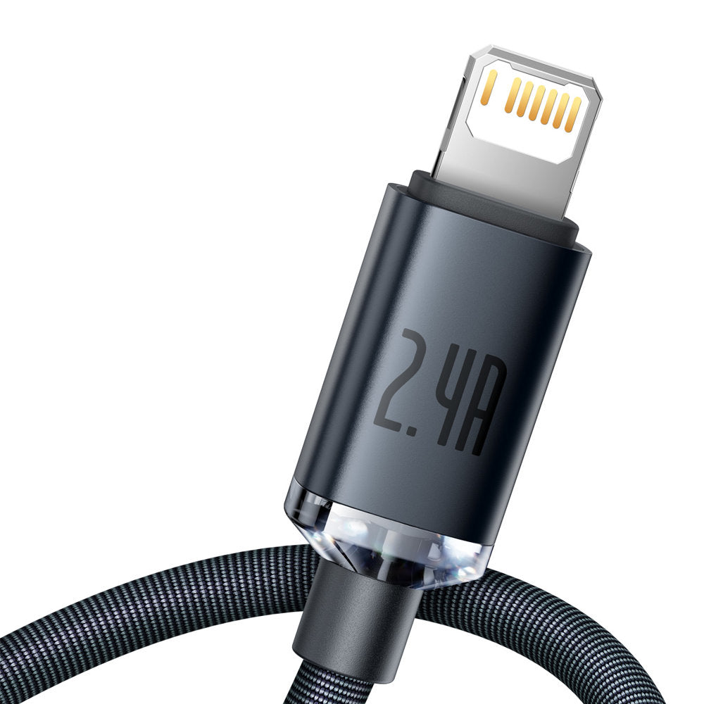 Kabl za Prenos Podataka i Punjenje USB-A - Lightning Baseus Crystal Shine Series, 18W, 2m, Crni CAJY000101