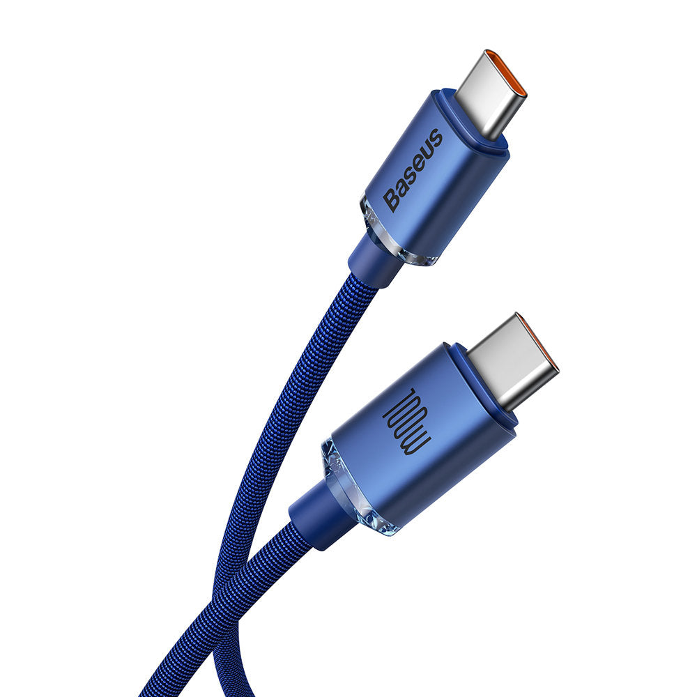 Kabl za Prenos Podataka i Punjenje USB-C - USB-C Baseus Crystal Shine Series, 100W, 2m, Plavi CAJY000703