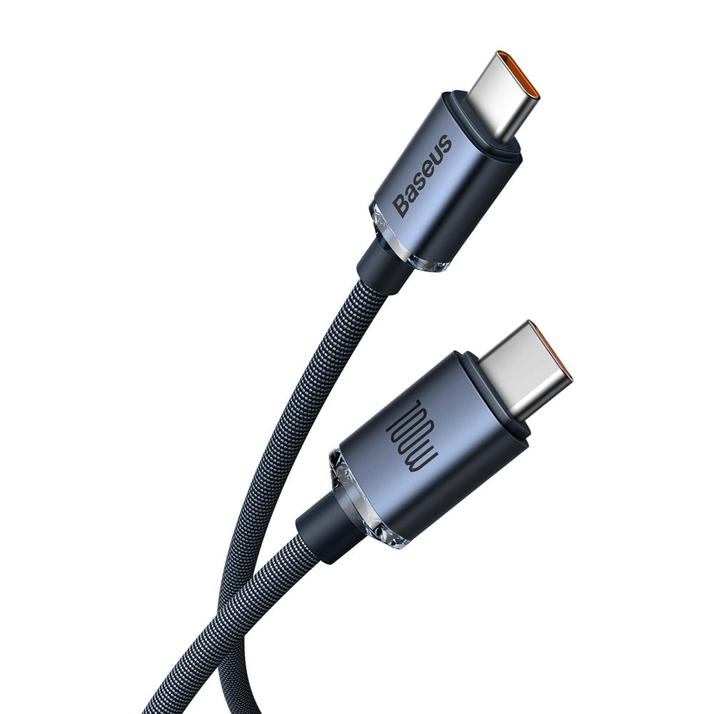 Kabl za Prenos Podataka i Punjenje USB-C - USB-C Baseus Crystal Shine Series, 100W, 2m, Crni CAJY000701