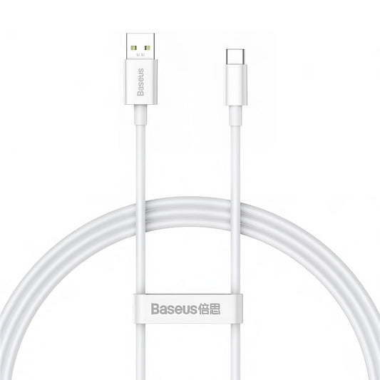 Kabl za Prenos Podataka i Punjenje USB-A - USB-C Baseus Superior Series, 65W, 1m, Beli CAYS000902