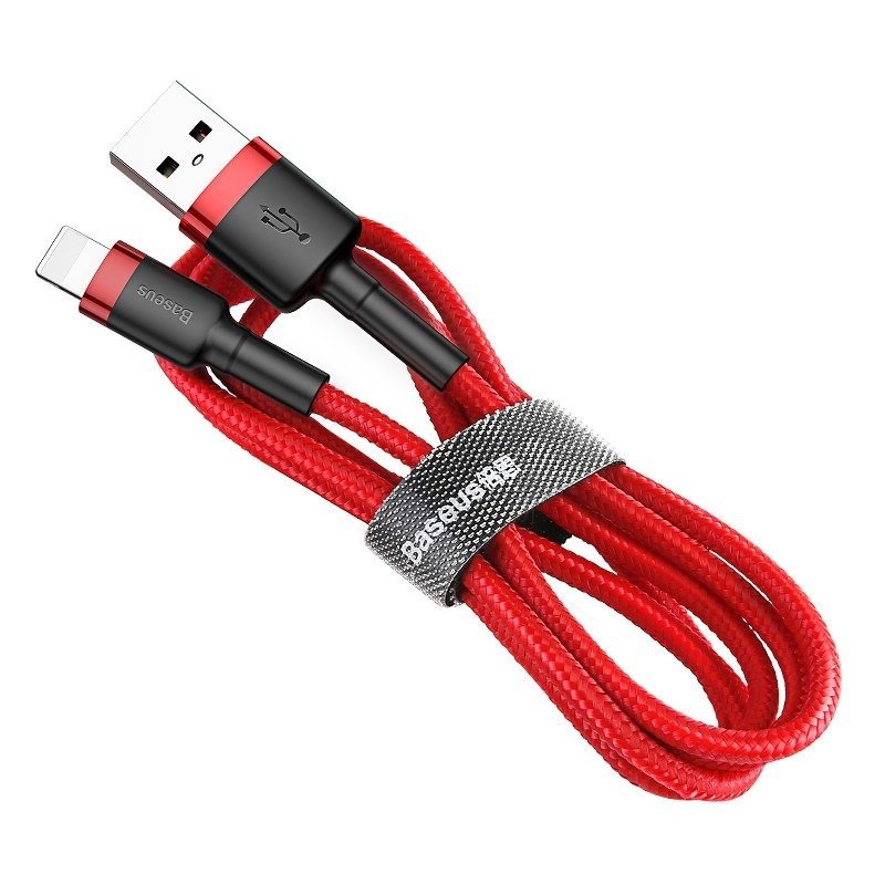 Kabl za Prenos Podataka i Punjenje USB-A - Lightning Baseus Cafule, 18W, 1m, Crveni CALKLF-B09
