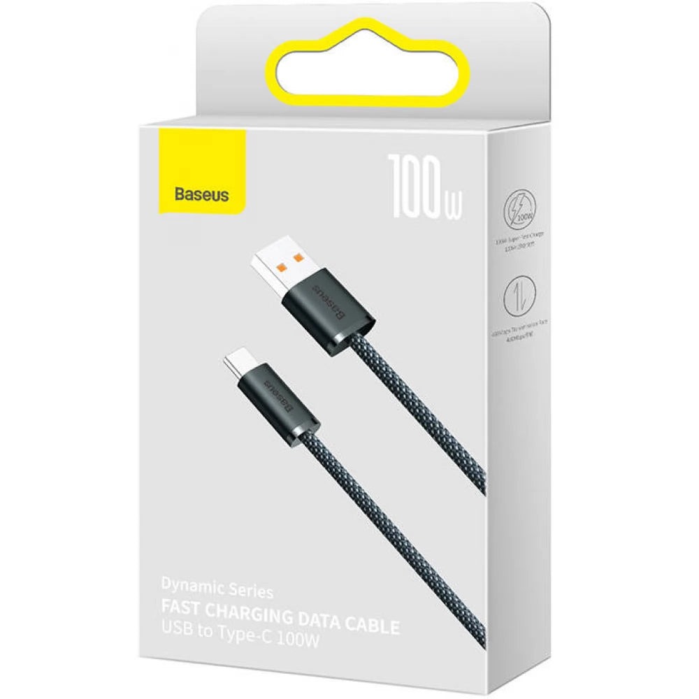 Kabl za Prenos Podataka i Punjenje USB-A - USB-C Baseus Dynamic Series, 100W, 2m, Sivi CALD000716