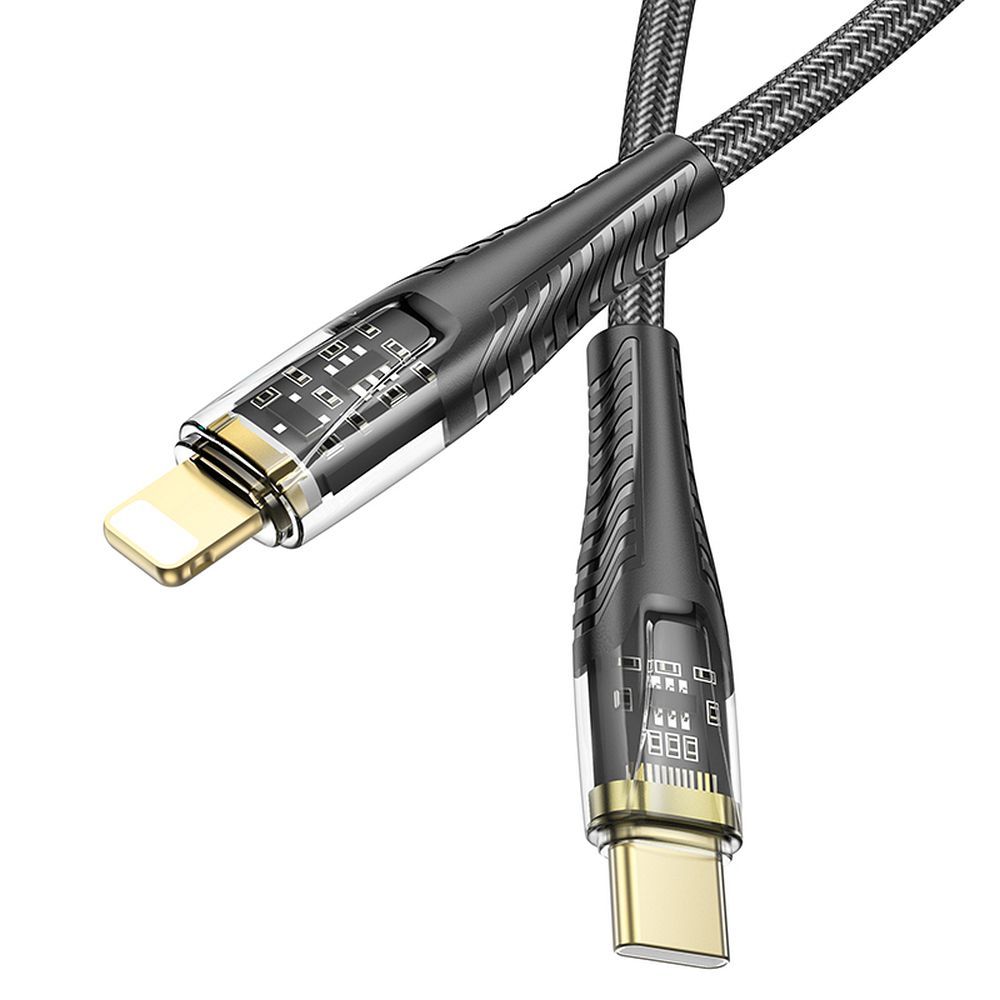 Kabl za prenos podataka i punjenje USB-C - Lightning HOCO U121, 27W, 1.2m, Crni