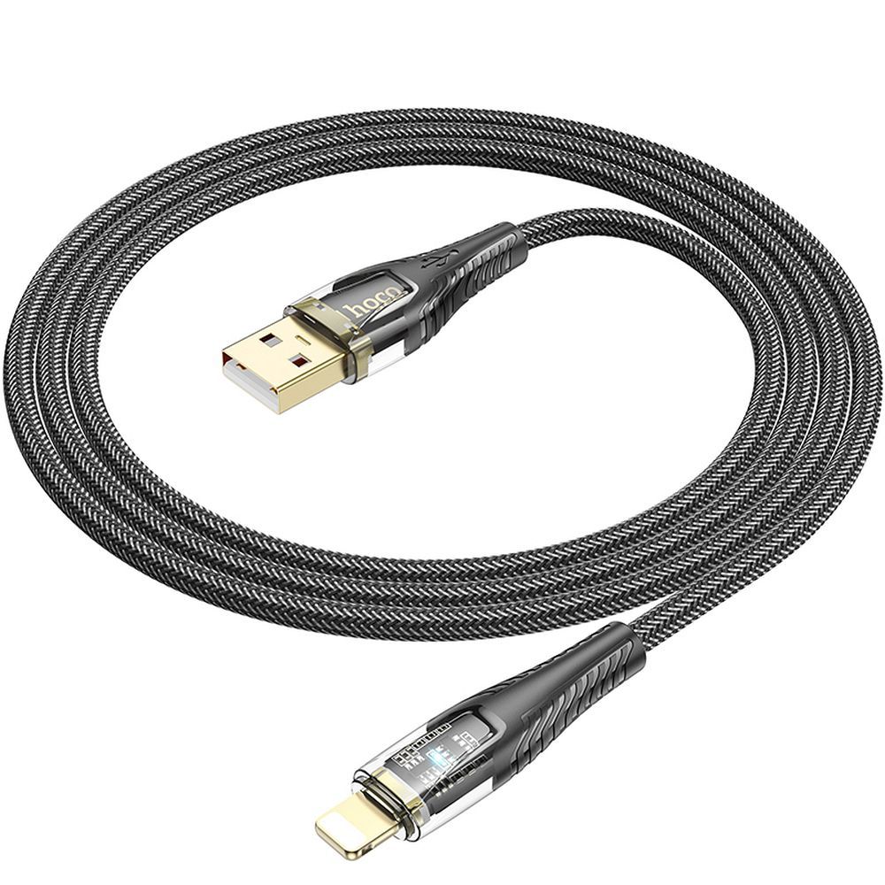 Kabl za Prenos Podataka i Punjenje USB-A - Lightning HOCO U121, 18W, 1.2m, Crni