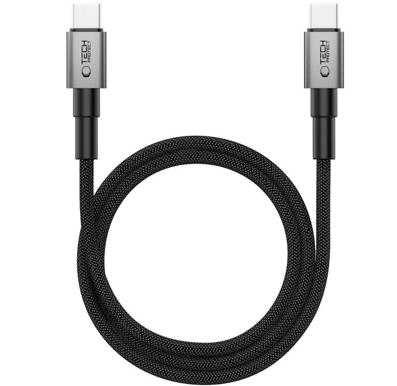 Kabl za podatke i punjenje USB-C - USB-C Tech-Protect Ultraboost DNA MagTwist, 100W, 1m, Sivi