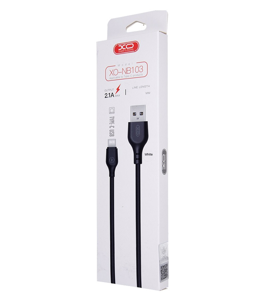 Kabl za podatke i punjenje USB-A - USB-C XO Design NB103, 18W, 2m, Crni