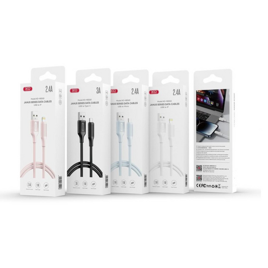 Kabl za podatke i punjenje USB-A - USB-C XO Design NB265, 18W, 1m, Bela
