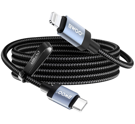 Kabl za prenos podataka i punjenje USB-C - Lightning BWOO BO-X401CL, 30W, 1m, Crna