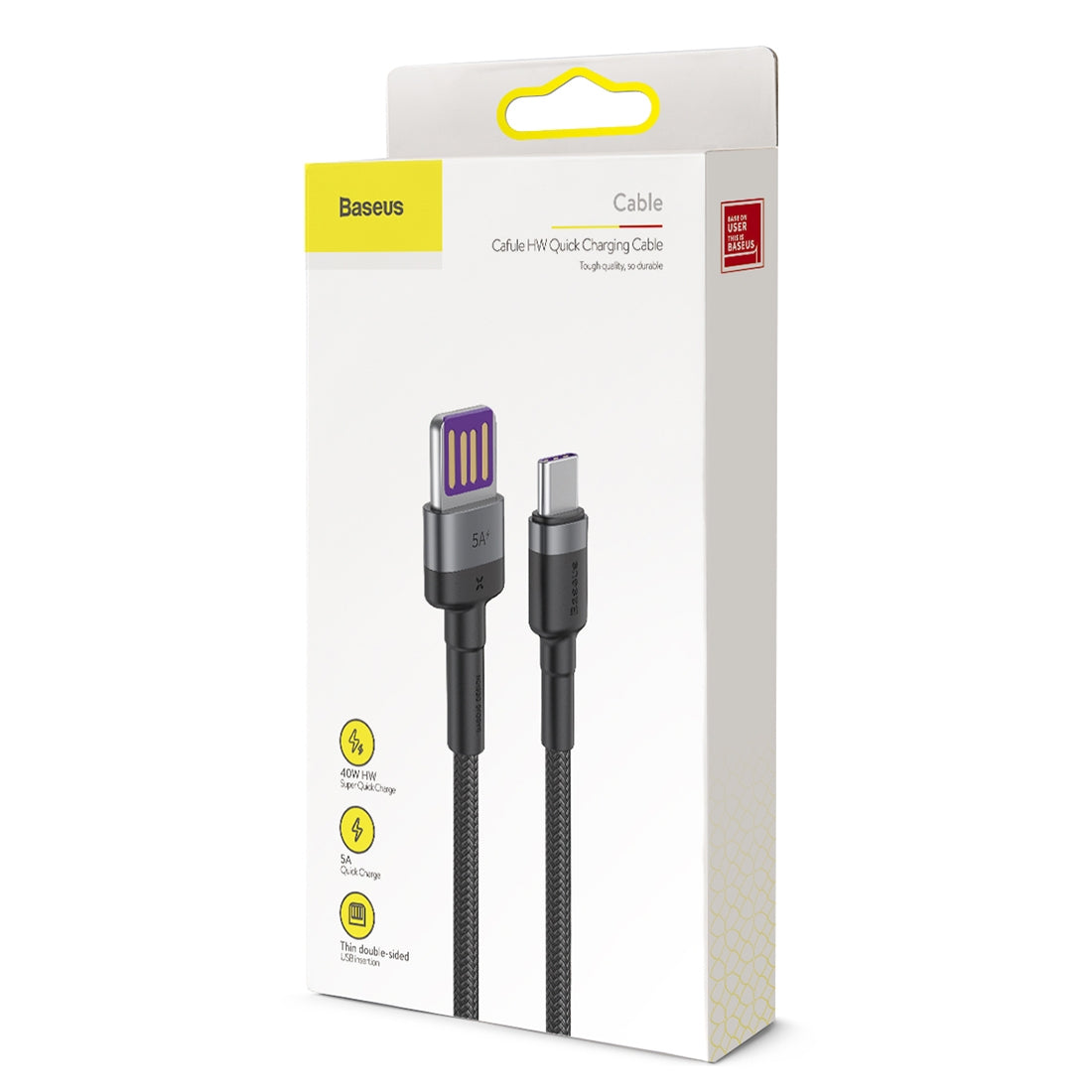 Kabl za podatke i punjenje USB-A - USB-C Baseus Cafule Special Edition, 40W, 1m, Sivi CATKLF-PG1