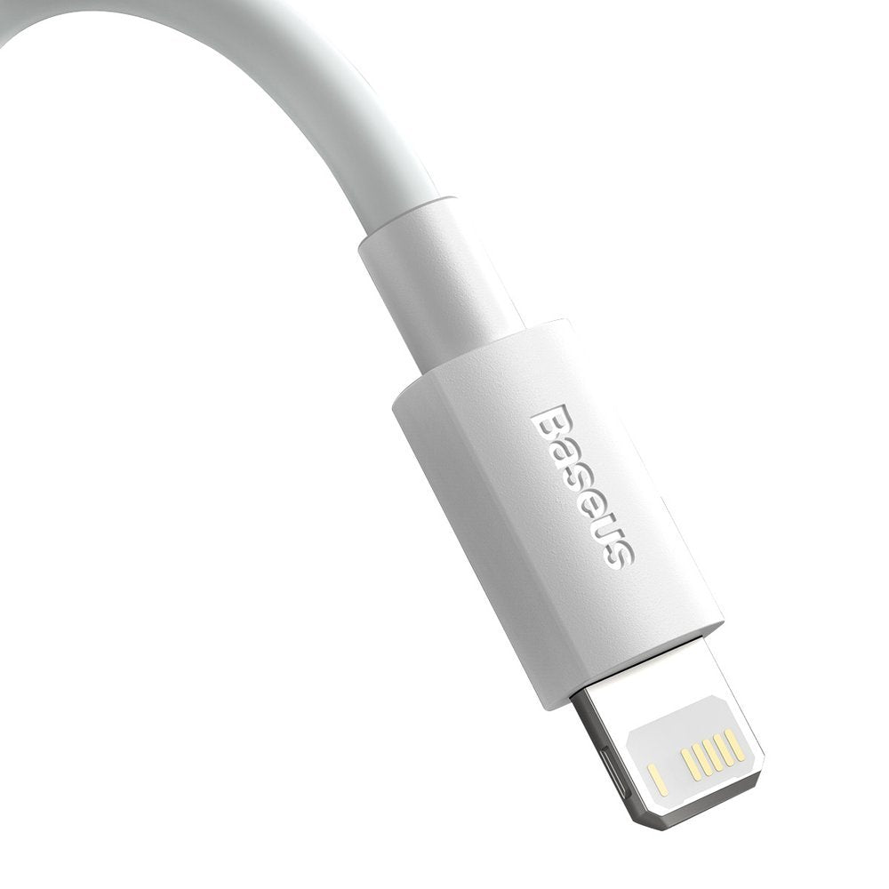 Kabl za podatke i punjenje USB-A - Lightning Baseus Simple Wisdom, 18W, 1.5m, Set 2 komada, Beli TZCALZJ-02