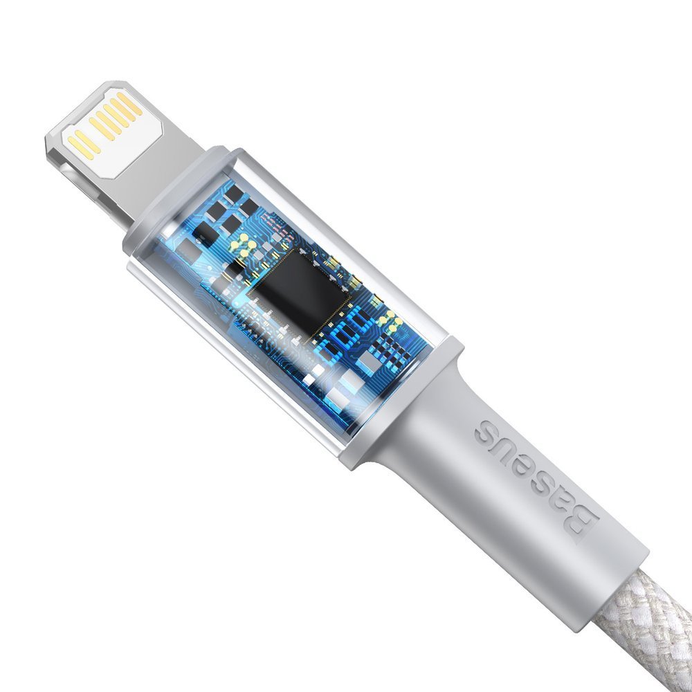 Kabl za Prenos Podataka i Punjenje USB-C - Lightning Baseus High Density Braided, 20W, 2m, Beli CATLGD-A02