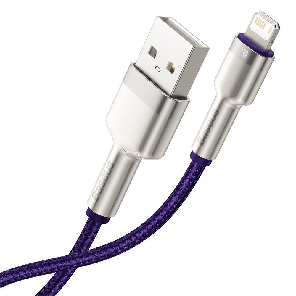 Kabl za podatke i punjenje USB-A - Lightning Baseus Cafule Metal Series, 18W, 2m, Ljubičasti CALJK-B05