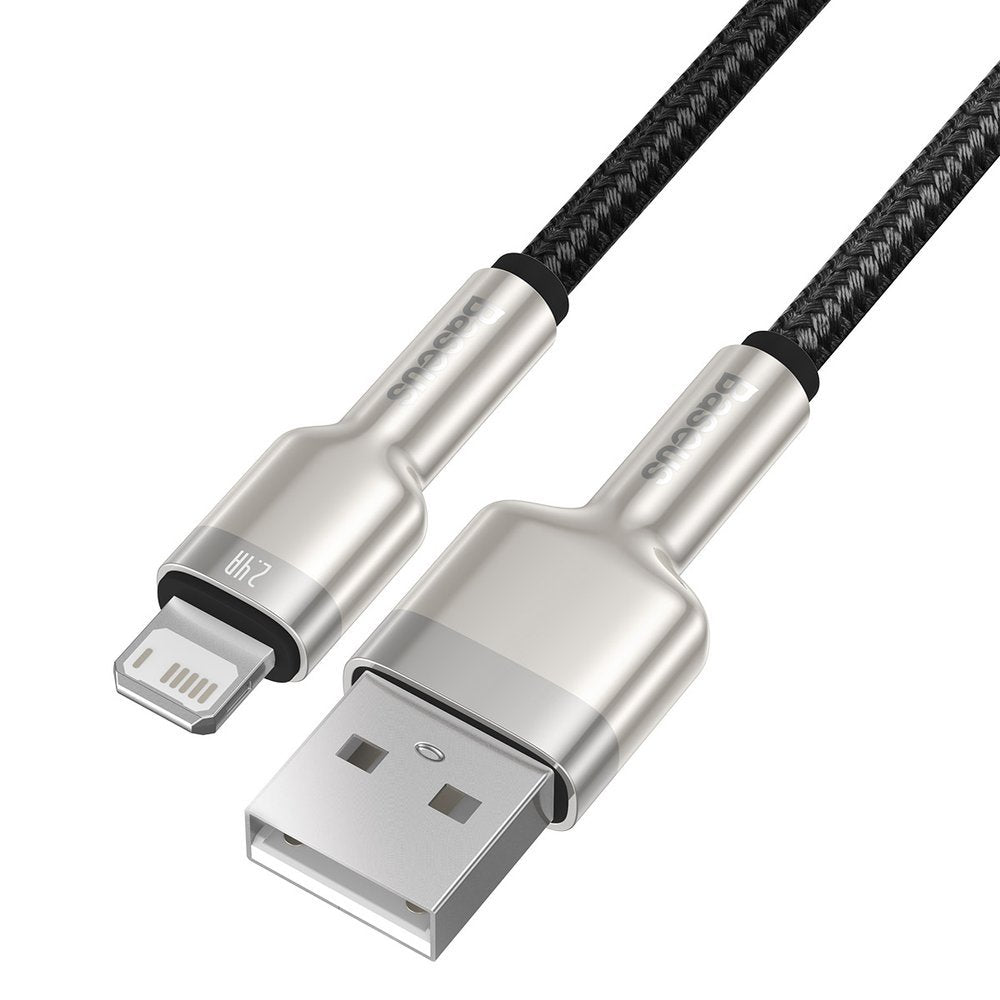 Kabl za prenos podataka i punjenje USB-A - Lightning Baseus Cafule Metal Series, 18W, 0.25m, Crni CALJK-01