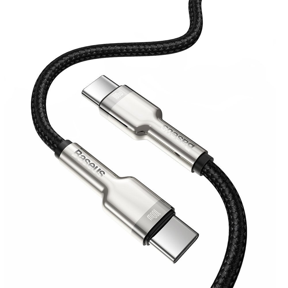 Kabl za Prenos Podataka i Punjenje USB-C - USB-C Baseus Cafule Metal Series, 100W, 1m, Crni CATJK-C01
