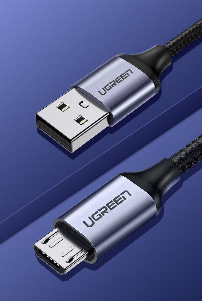 Kabl za Prenos Podataka i Punjenje USB-A - microUSB UGREEN US290, 18W, 1.5m, Crni